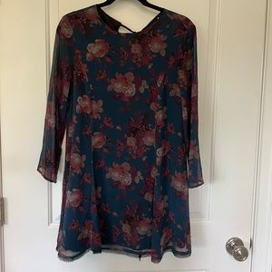 Kimchi Blue Dress with Floral Pattern